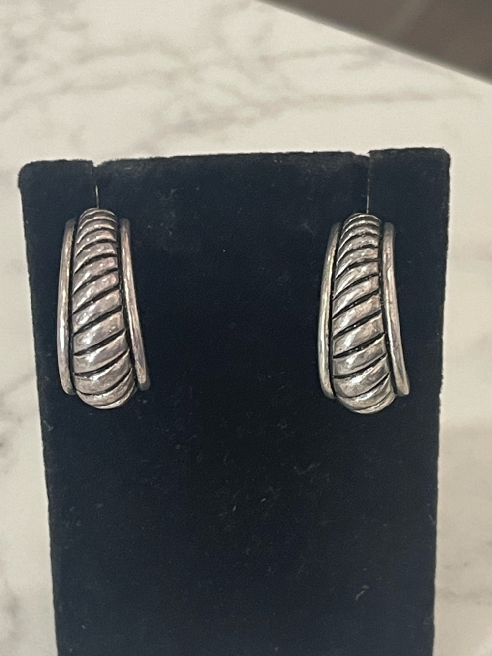 Premier Designs Twisted Rope Hoop Earrings - Silver